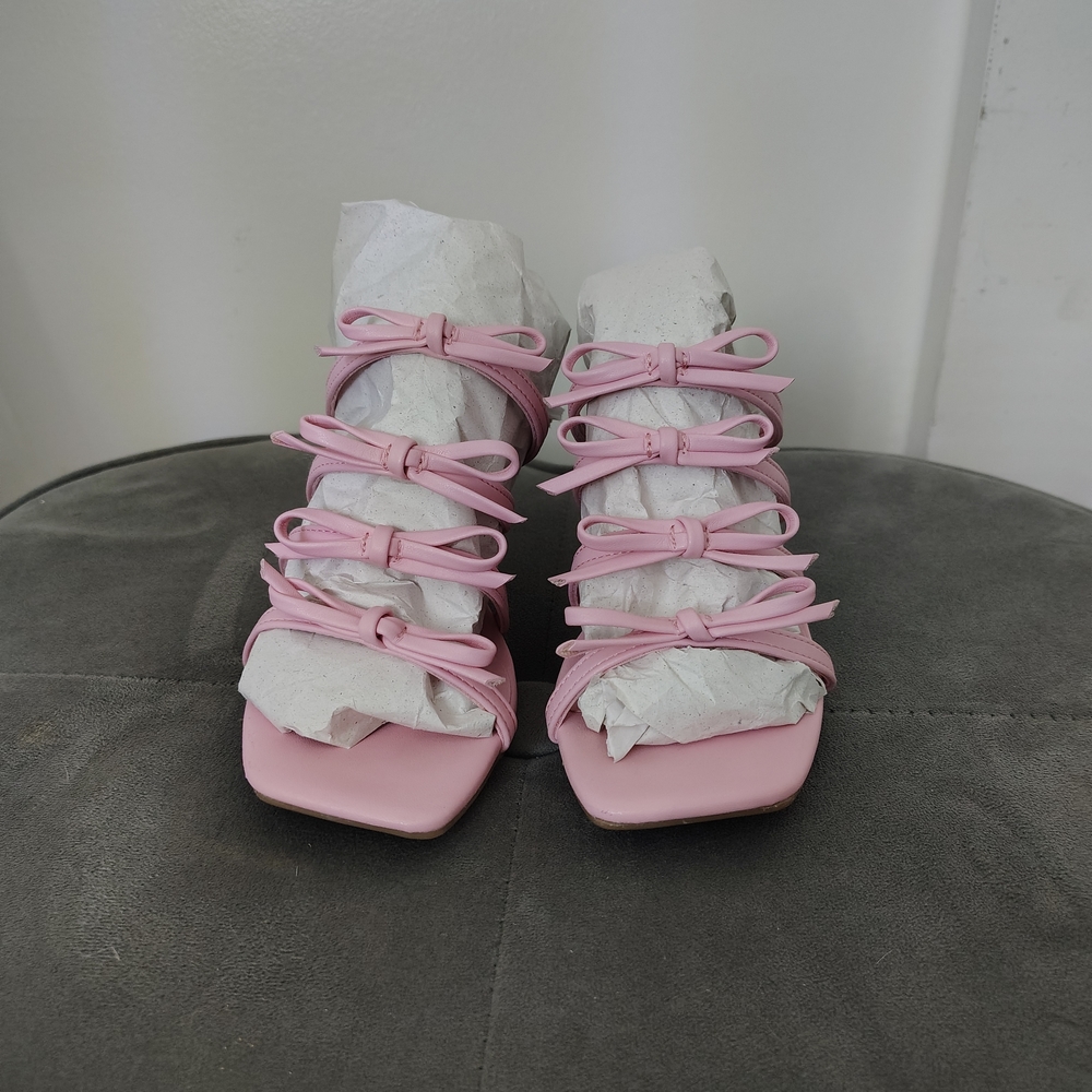 JCPenney Pink Bow Strappy Heels